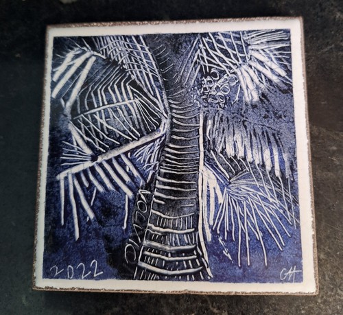 Handmade blue and - , white