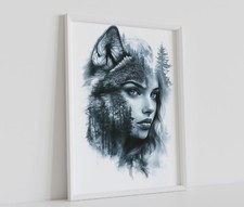 WILD WOLF WOMAN POSTER TREES