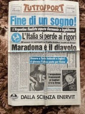 England V West Germany 1990 World Cup Tuttosport Newspaper