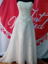 Wedding Dress size 8 ivory satin/organza Maggie Sottero, check measurements, Z