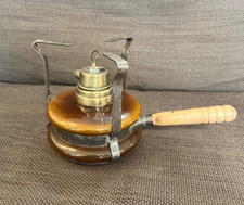 Vintage Oil Burner Heater  Camping Stove with amber coloured glass base