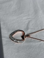 Warren James Rose Gold Swarovski Necklace Heart Pendant Brand New