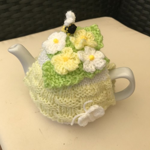 Hand knitted basket - knitted, weave