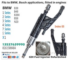 Fuel Injector 13537639990 for BMW  B36 B38 B38X B46 B48 B58 N20 engines Index 05