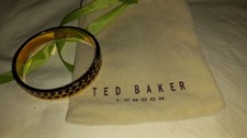 Ted Baker Solid Enamelled Bangle.Black/Gold. Brand New