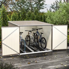 Lockable Metal Garden Bicycle Store Bike Shed Storage Container 4 Parking Spaces