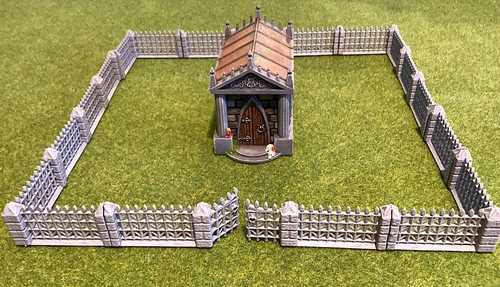 Graveyard fence with open - fence,