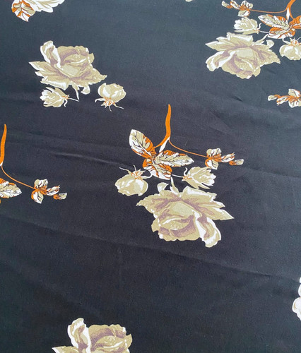 Black floral rose - black,