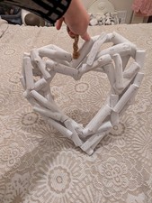 White driftwood heart - heart, home