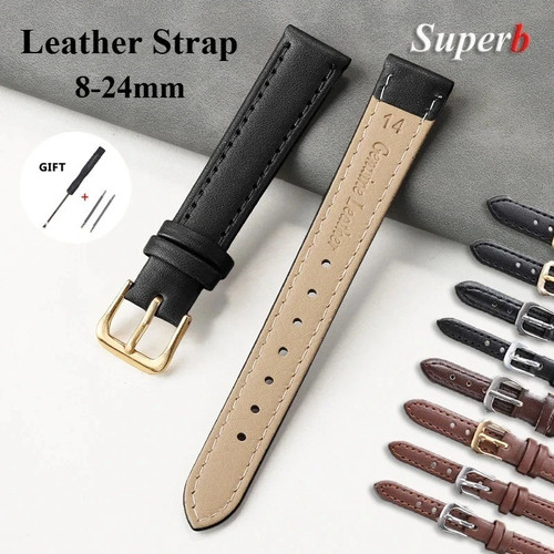 Genuine leather watch strap - leather,