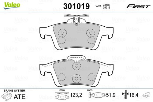 Valeo 301019 brake pad - brake,