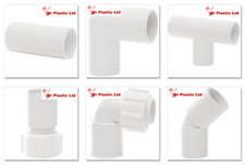 Polypipe 21.5mm Solvent Weld Overflow Pipe Fittings in White