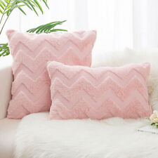 18" 20" Plain Luxury Fluffy Plush Soft Cushion Cover Geometry Art Pillow Cases