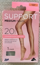 BOOTS MEDIUM SUPPORT TIGHTS ~ 20 DENIER ~ MEDIUM SIZE ~ FACTOR 8 ~ NUDE SHADE