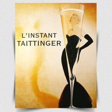 L'INSTANT TAITTINGER champagne Advert METAL SIGN WALL PLAQUE bar man cave