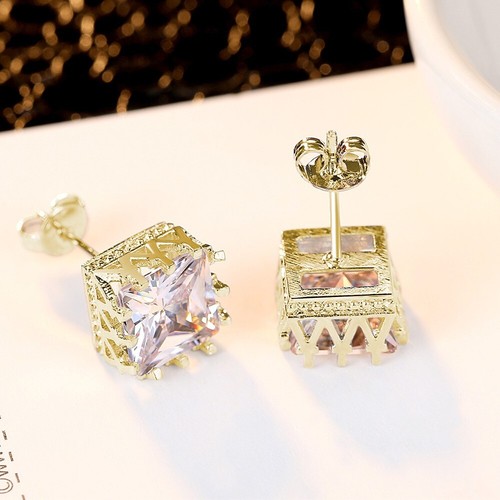 Silver heart stud earrings - heart,