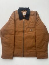 CARHARTT Detroit Mens Reworked Canvas Vintage Tan Camel Bomber Jacket - Large