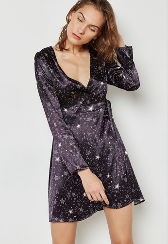 Topshop navy blue purple star - navy,