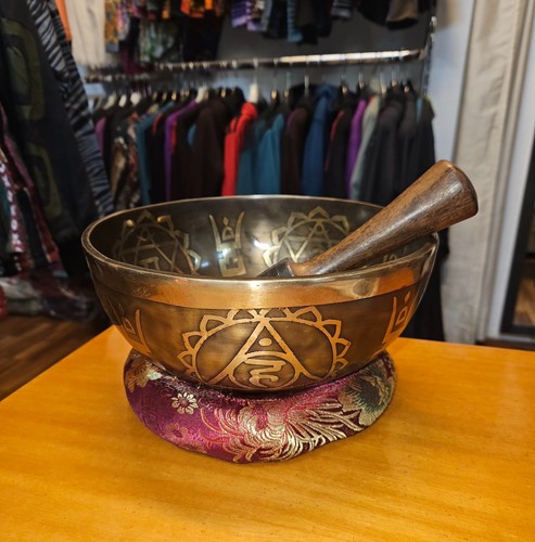 Tibetan engraved chakra bell - tibetan,