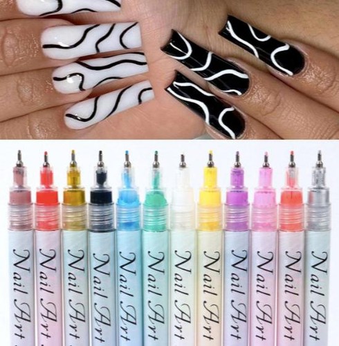 New 12pcs nail art - art, pen