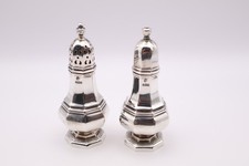 Vintage Sterling Silver Salt & Pepper Shakers Hallmarked Sheffield 1969