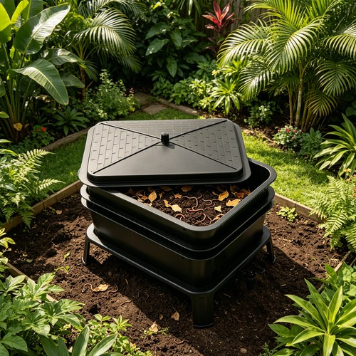Layer compost bin - compost, outdoor