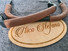 honeycomb Bugaboo Cameleon3 custom faux leather handle and bumper bar covers tan