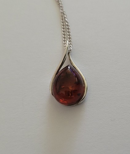 Sterling silver amber - , necklace