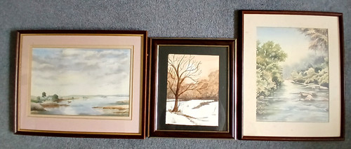 Framed watercolours by - framed,