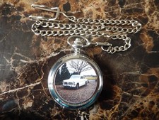 VOLVO AMAZON CHROME POCKET WATCH WITH CHAIN (NEW)  
