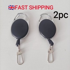 Retractable Key Chain ID Card Fob Belt Clip Lanyard Extendable