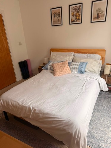 Double size bed frame wooden - bed, frame.