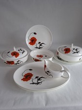 Job Lot Wedgwood Susie Cooper Design Corn Poppy, Serving Dishes, 8 pieces