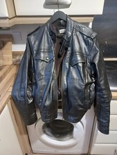 leatherbox  black Leather café racer style Motorcycle  Jacket med pit ~pit 21"