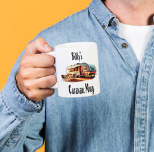 Personalised Caravan Coffee Mug, Tea Mug, with Gift Box