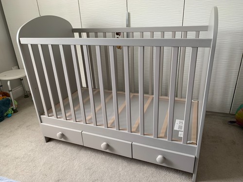 Grey ikea gonatt cot bed - ikea,