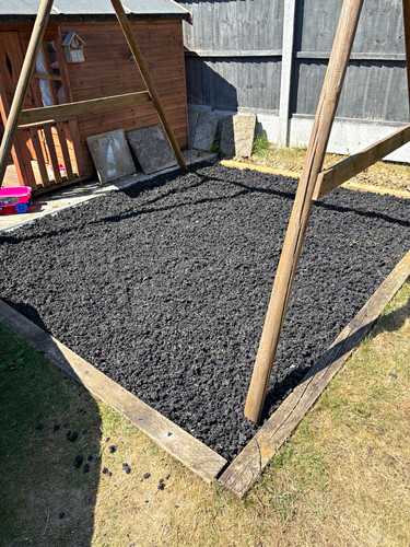 Black rubber chipping - black,