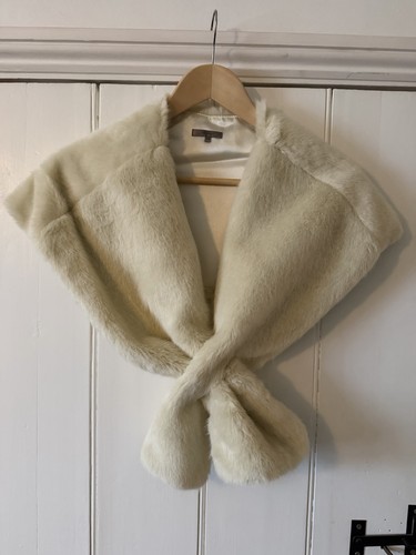 Faux cream stole - faux, women's
