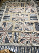 vintage red white and blue union jack cotton quilted bedspread