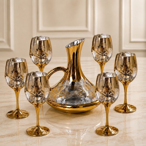 Diamonds gold glass decanter - diamonds,