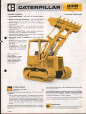 Caterpillar "931B" LGP Tracked Loader Shovel Brochure Leaflet