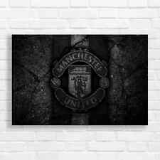 Vintage Manchester United Football Club Black White Canvas Print Large Picture