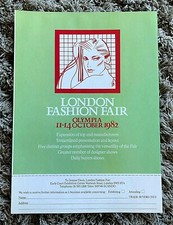 Rare Vintage 1982 Vogue Magazine Advert Ad Picture London Fashion Fair Olympia
