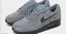 Size UK 8 - Nike Air Max 90 Cool Grey/ Black/Light Photo Blue