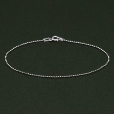 Genuine 925 Sterling Silver 1.2mm Diamond Cut Ball Chain Bracelet 6.5"/7.5"/8.5"