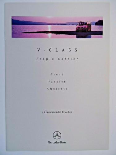 Mercedes class price list - v-class,