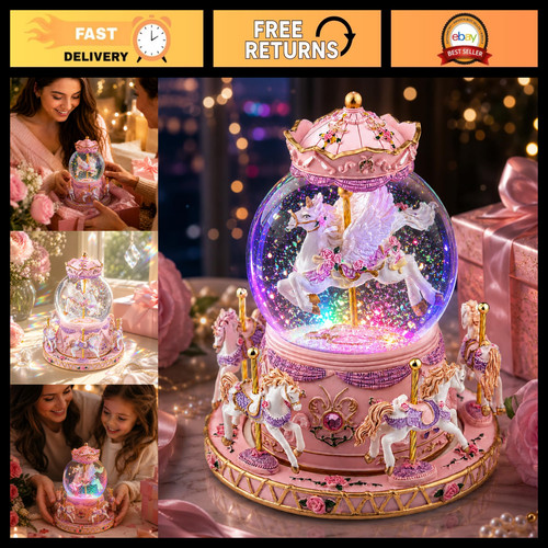 Magical unicorn carousel - magical, snow