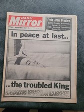 Daily Mirror Newspaper Elvis