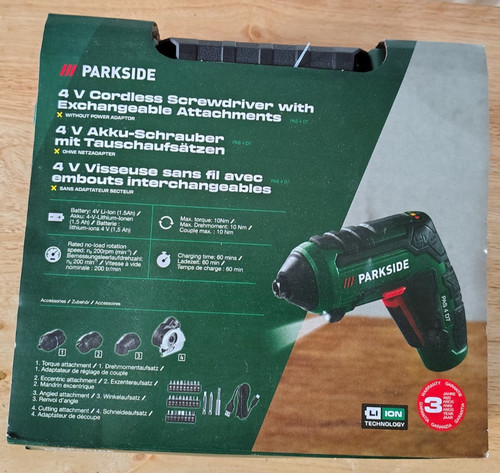 New parkside4v cordless - new,