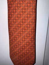 Hermes Men's Silk Tie Orange With Pattern